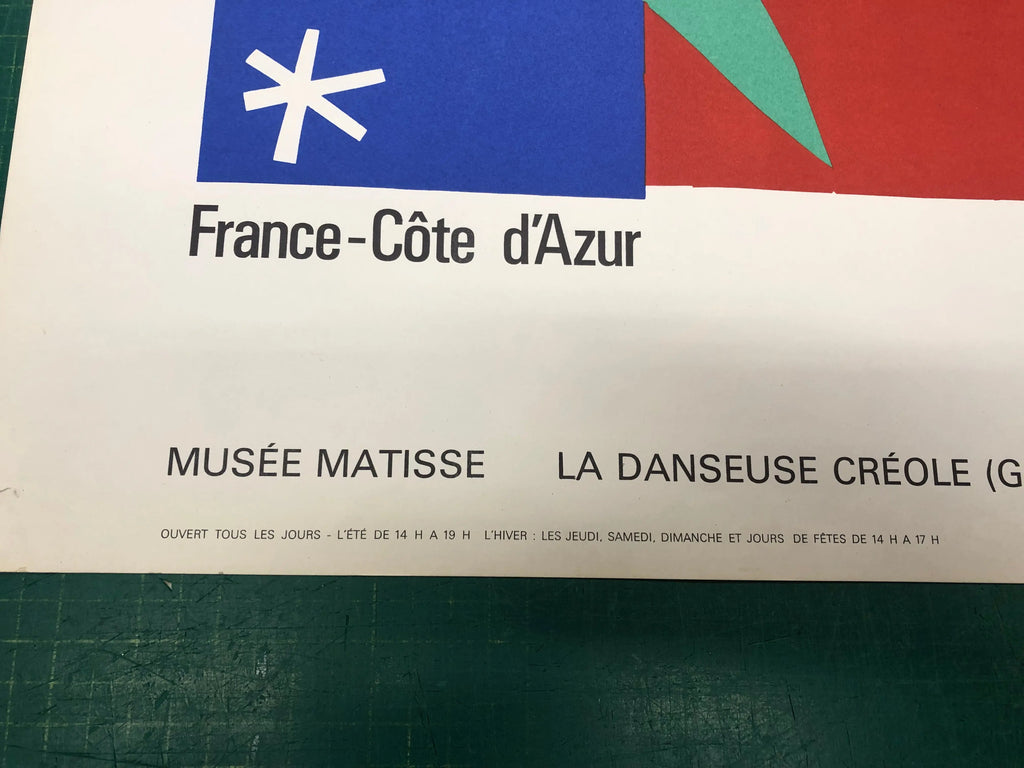 Henri Matisse La Danseuse Creole 1965 original lithograph poster showing a dynamic dancer in vibrant colors.