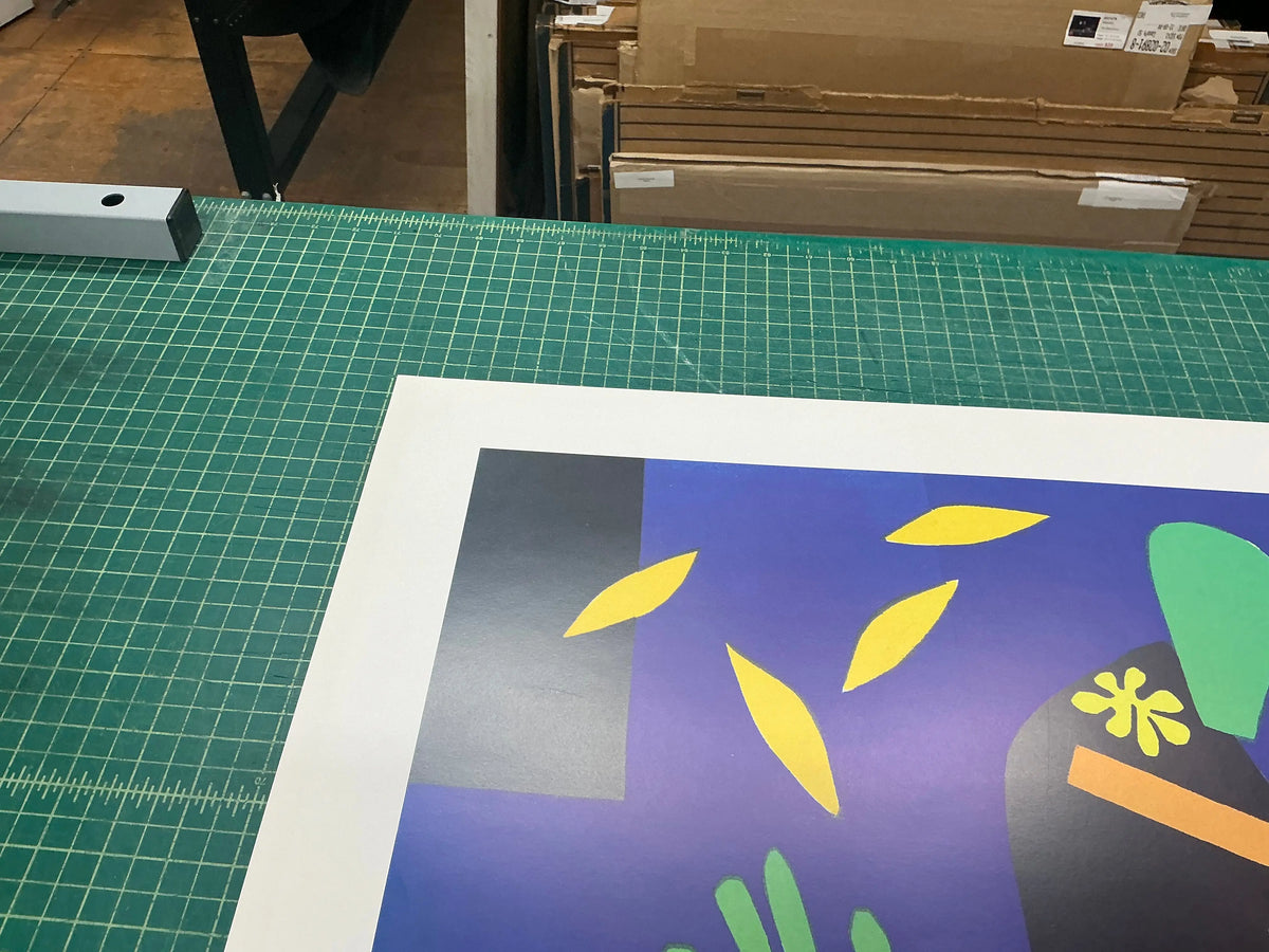Henri Matisse La Tristesse du Roi 1990 offset lithograph art poster featuring vibrant abstract design and bold colors.