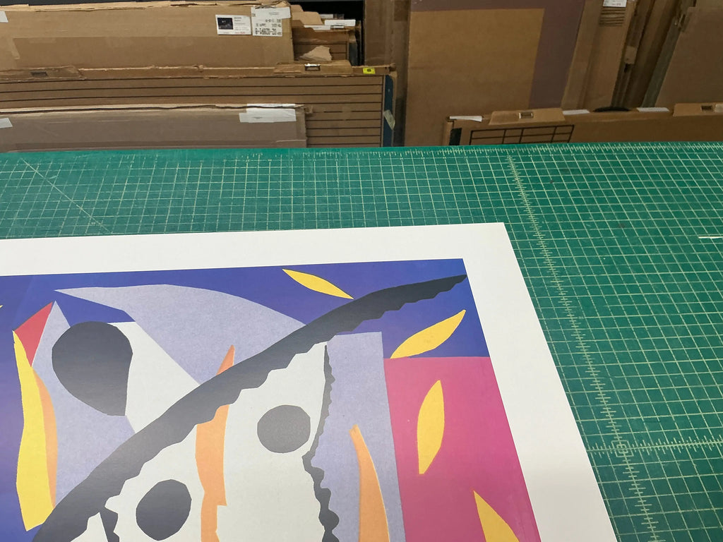 Henri Matisse La Tristesse du Roi 1990 offset lithograph art poster featuring vibrant colors and abstract design.