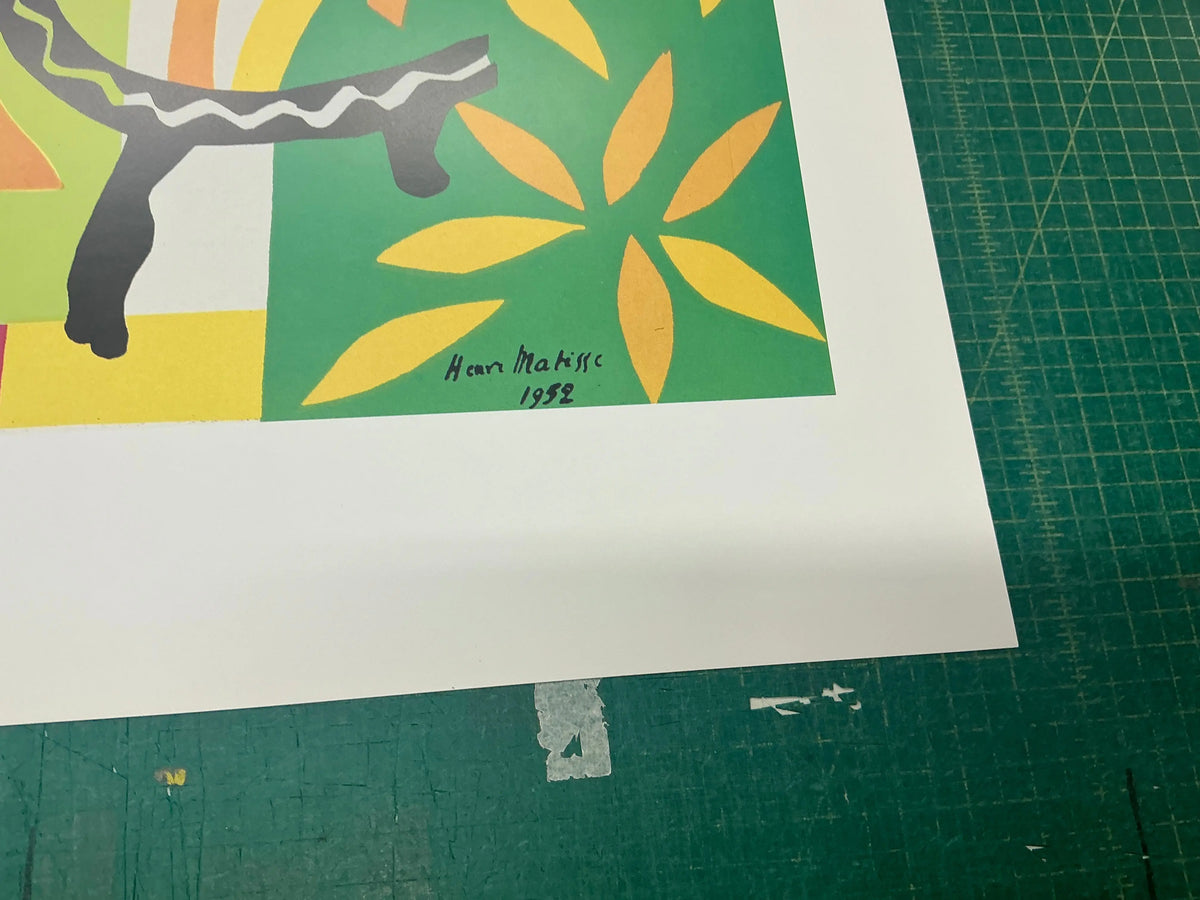 Henri Matisse La Tristesse du Roi 1990 offset lithograph art poster, showcasing vibrant colors and expressive design.