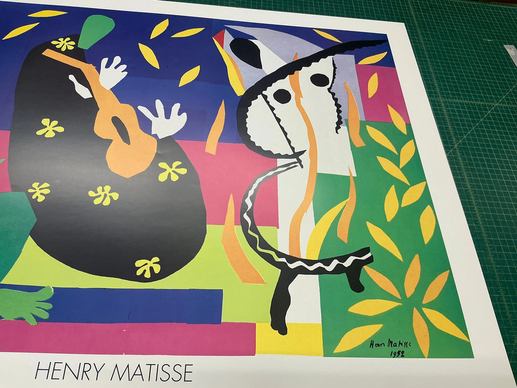 Henri Matisse La Tristesse du Roi 1990 offset lithograph art poster, featuring bold colors and abstract design by the renowned artist.
