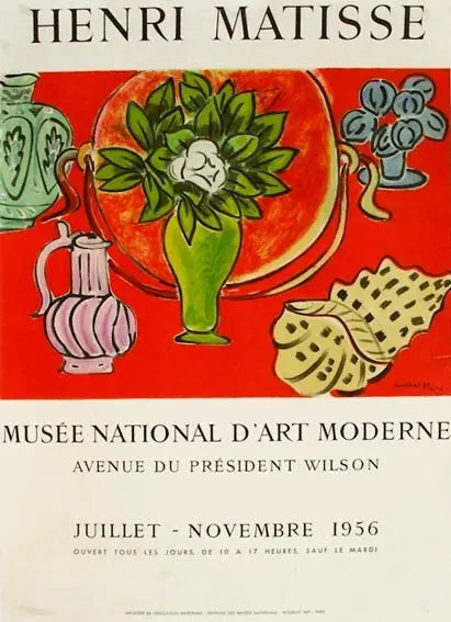 Henri Matisse 1947 original stone lithograph from Musée National d’Art Moderne, featuring abstract shapes and bold lines.