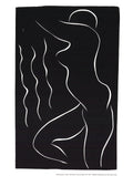 Henri Matisse Naked in the Waves 1990 minimalist offset lithograph art print showing a nude figure in flowing waves.