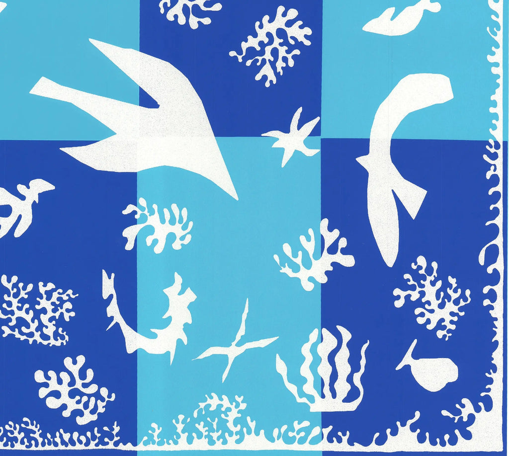 Henri Matisse Polynesie La Mer abstract marine serigraph art poster featuring vibrant ocean-inspired colors and flowing shapes.