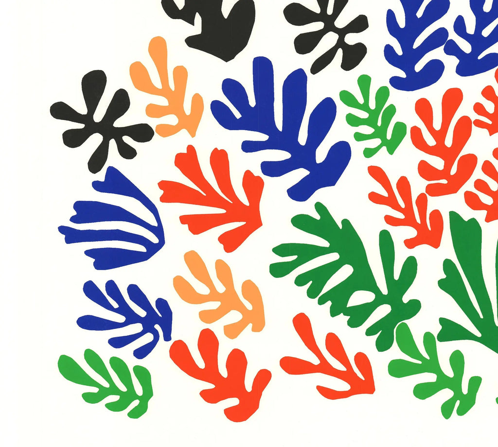 Limited edition Henri Matisse serigraph print featuring a spray of leaves, created in 2010, showcasing vibrant colors and intricate details.