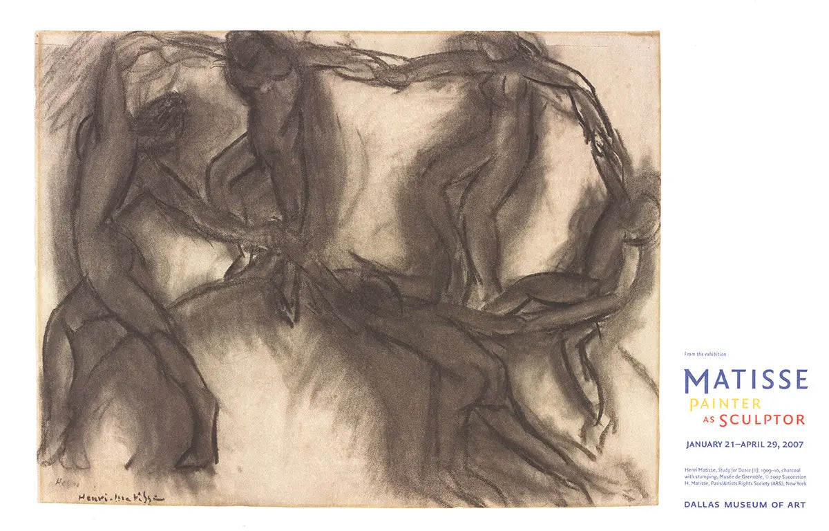 Original Henri Matisse Study for Dance (III) 2007 lithograph poster depicting vibrant abstract dance figures by the artist.