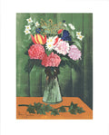 Henri Rousseau Flowers in Vase 1991 Museum Edition serigraph art poster featuring vibrant floral design and detailed botanical artwork.