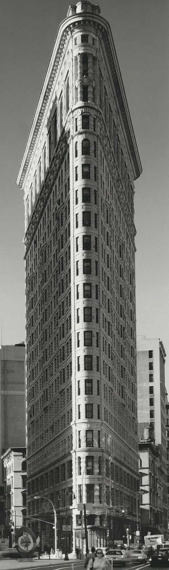 Henri Silberman Vertical Art Poster of the Flatiron Building in New York, 1998, showcasing urban architecture artwork.