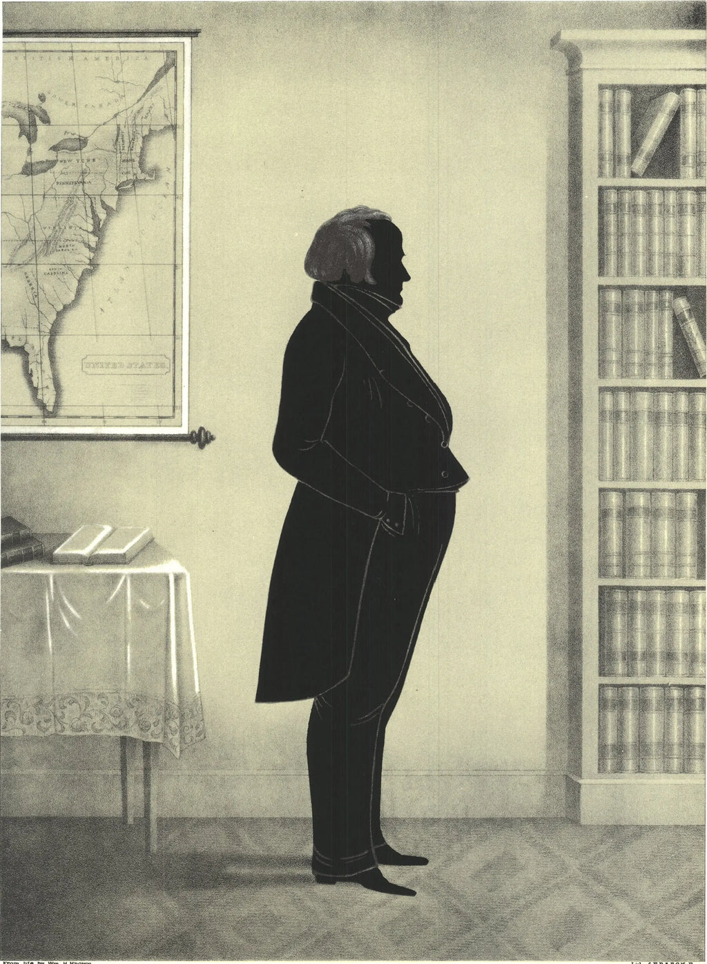 Henry Brown Daniel Webster 1965 portrait offset lithograph art print showing a detailed portrait of the American statesman.