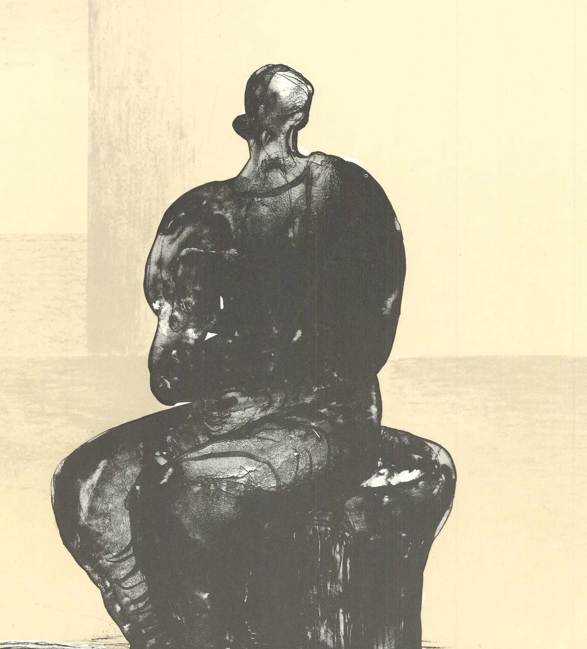 Henry Moore 1975 lithograph poster titled "200 Years of American Growth" featuring abstract artwork on white background.