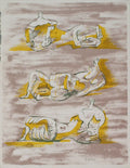 Henry Moore XXième Siècle original lithograph, abstract modernist art print featuring organic shapes and bold lines.