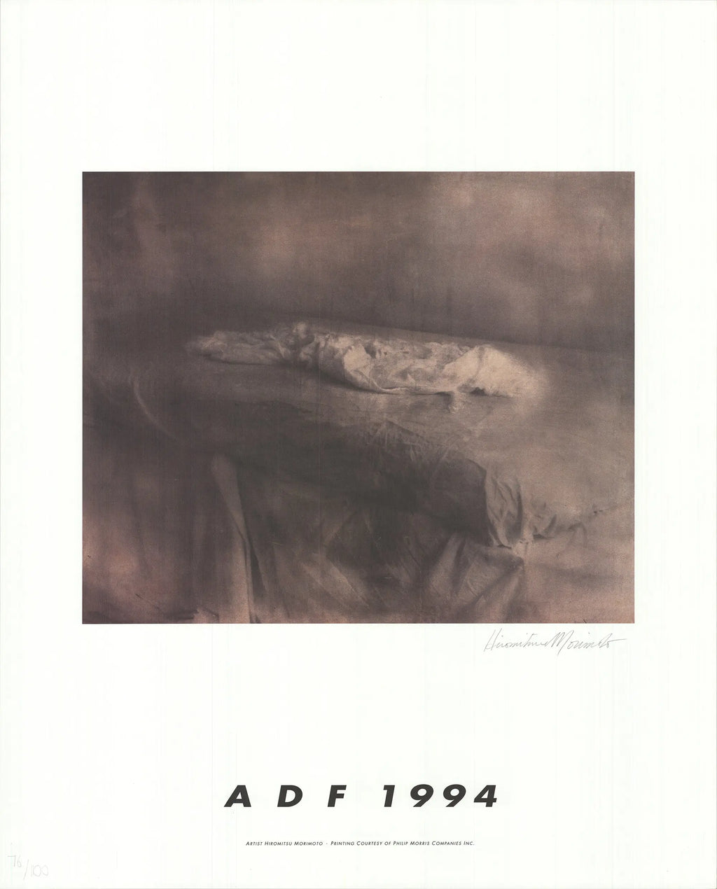 Signed American Dance Festival 1994 offset lithograph poster by Hiromitsu Morimoto, featuring vibrant dance-themed artwork.