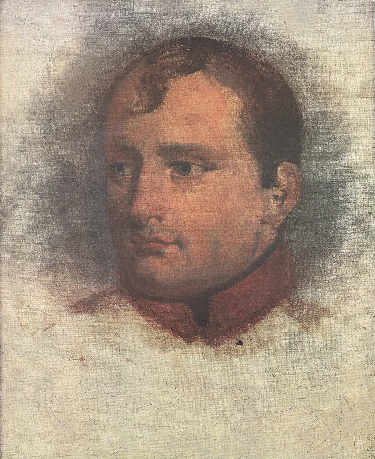 Horace Vernet portrait of Napoleon, 1972 offset lithograph art poster depicting the historic leader in detailed black and white style