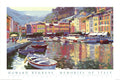 Howard Behrens Memories of Italy 1993 Mediterranean landscape art poster featuring scenic coastal views and vibrant colors.