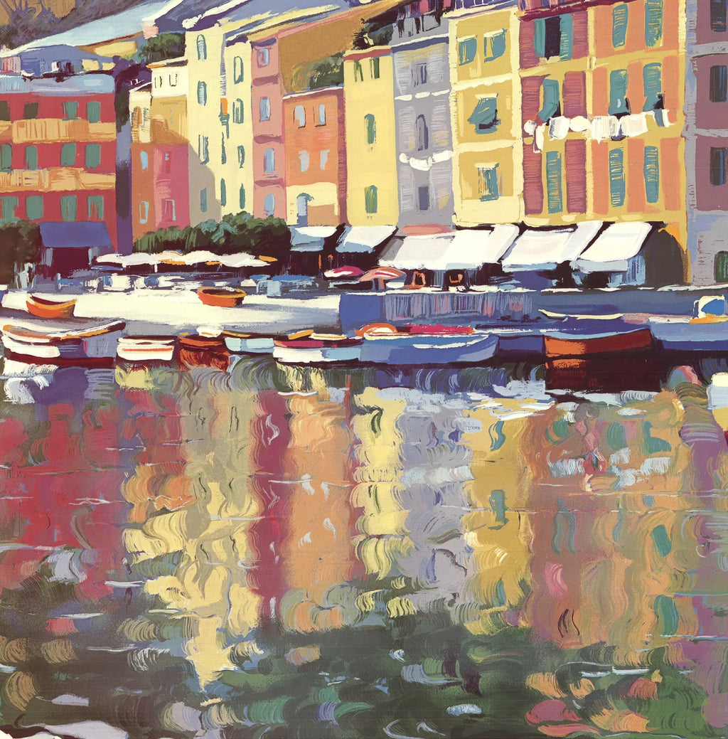 Howard Behrens Memories of Italy 1993 Mediterranean landscape art poster featuring scenic Italian coastal views and vibrant colors.