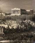 Large Huber R. Schmid The Acropolis Athens offset lithograph, detailed view of the historic monument in vibrant colors.