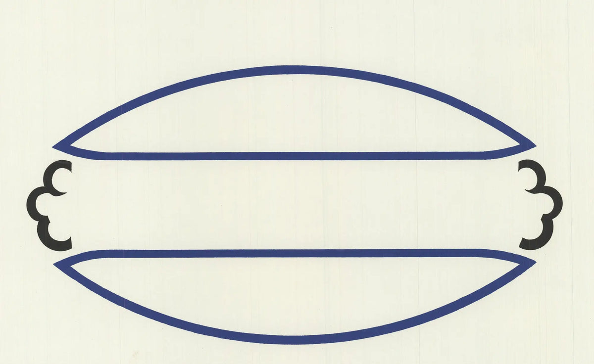 Original limited edition serigraph print by Ian Hamilton Finlay titled "Catameringue" from 1970, featuring vibrant abstract artwork.