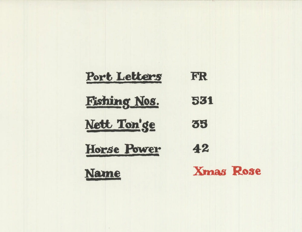 Original serigraph art print of the Xmas Rose by Ian Hamilton Finlay from 1970, featuring detailed floral design and vibrant colors.