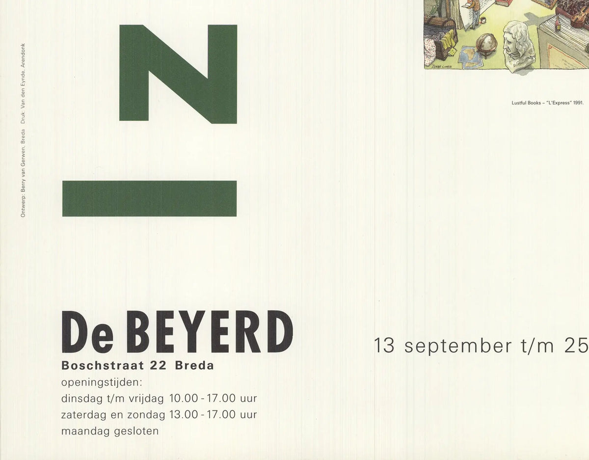 Vintage Izhar Cohen De Beyerd 1992 exhibition offset lithograph poster showing colorful abstract artwork.