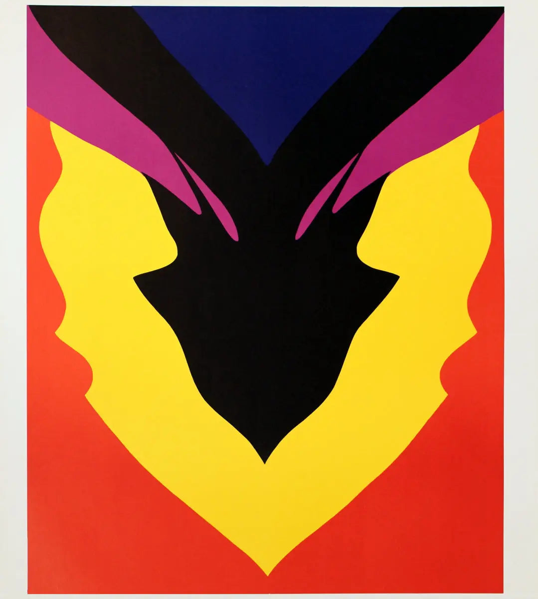 Original abstract lithograph poster by Jack Youngerman, featuring vibrant geometric shapes from the 1971 Pace Columbus series.