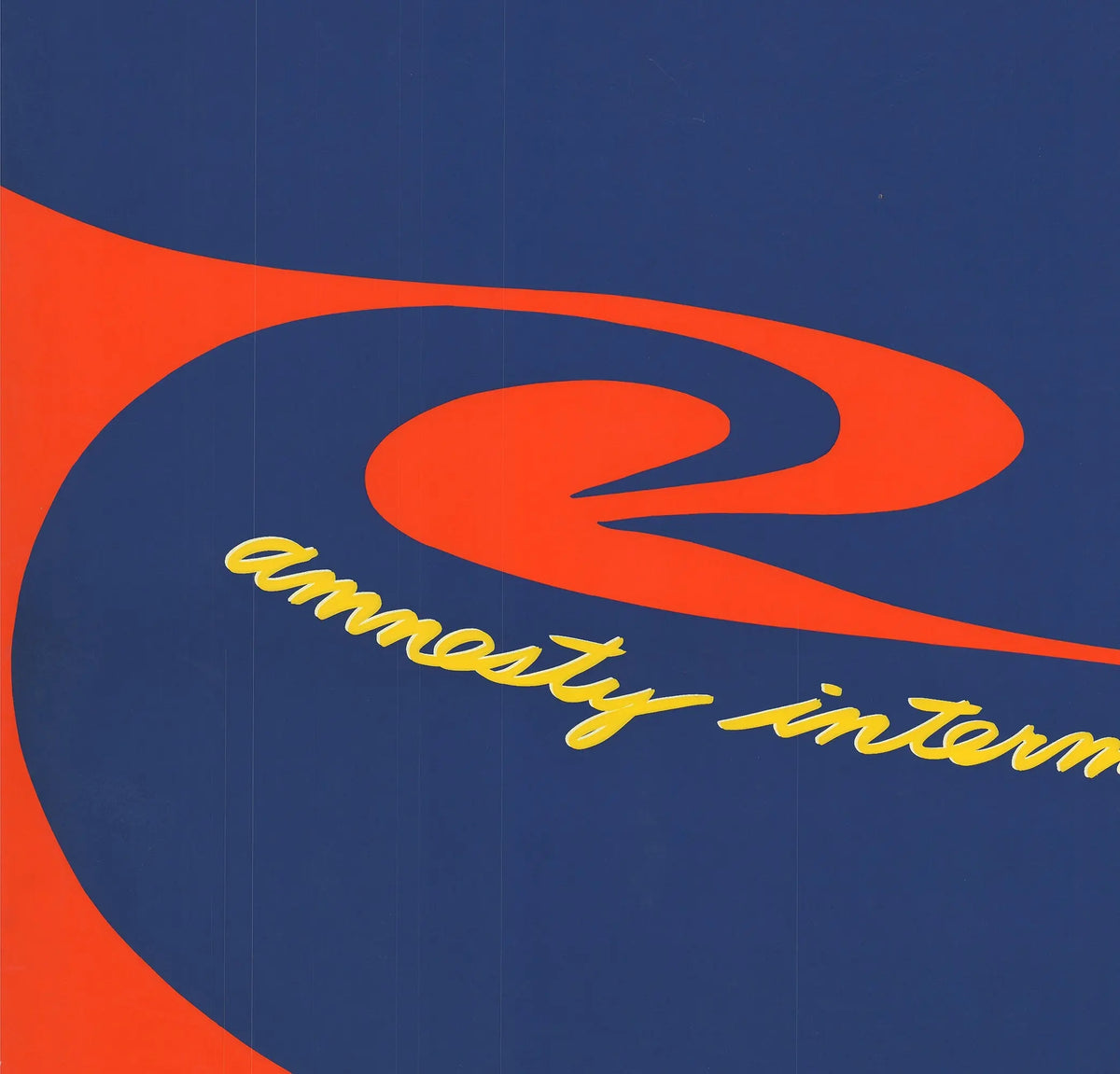 Signed Jack Youngerman 1977 Amnesty International original serigraph art poster featuring bold abstract design and vibrant colors.