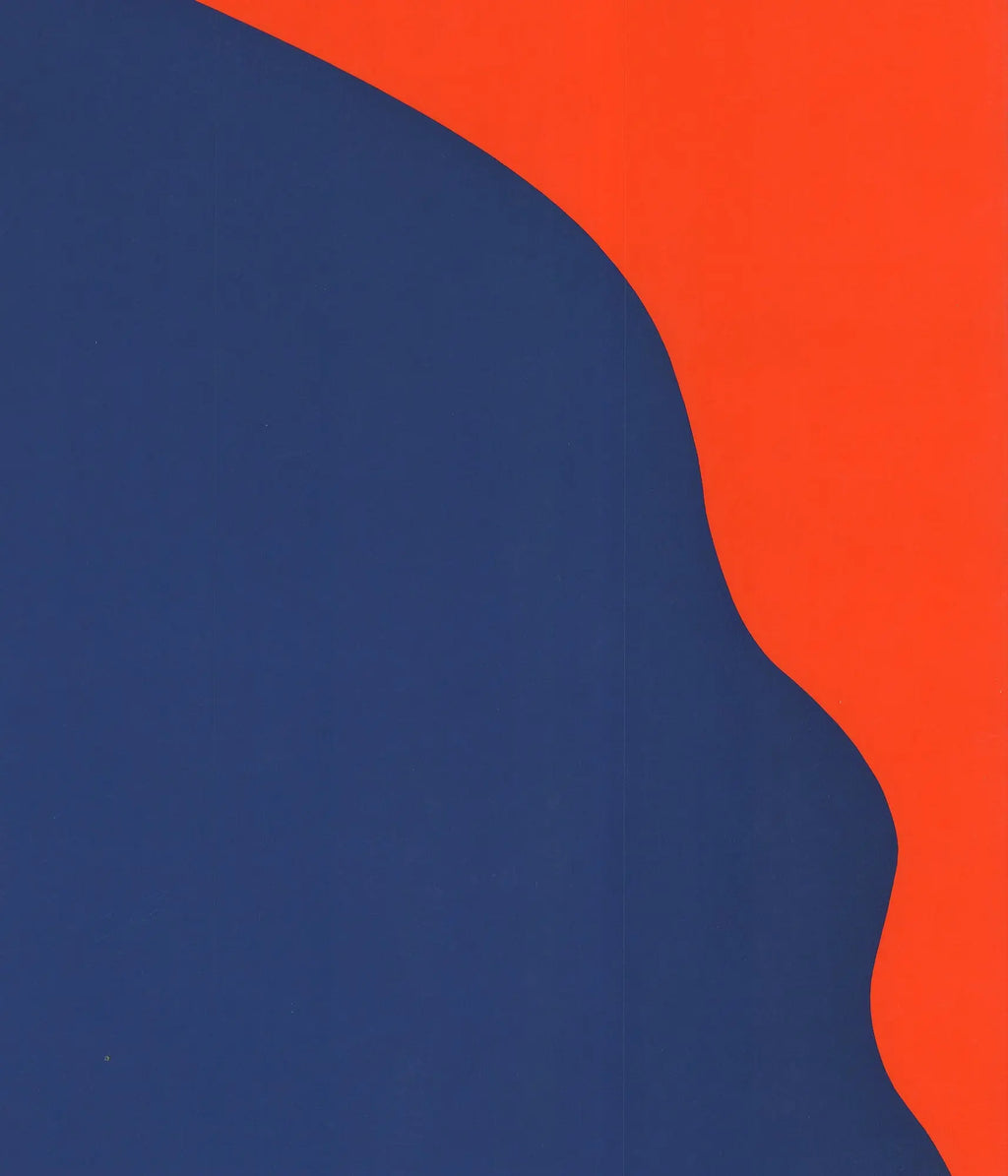 Signed Jack Youngerman 1977 Amnesty International original serigraph art poster featuring bold abstract design
