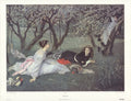 James J. Tissot Le Printemps 1990 offset lithograph art print showcasing vibrant spring scene and detailed artistic style.