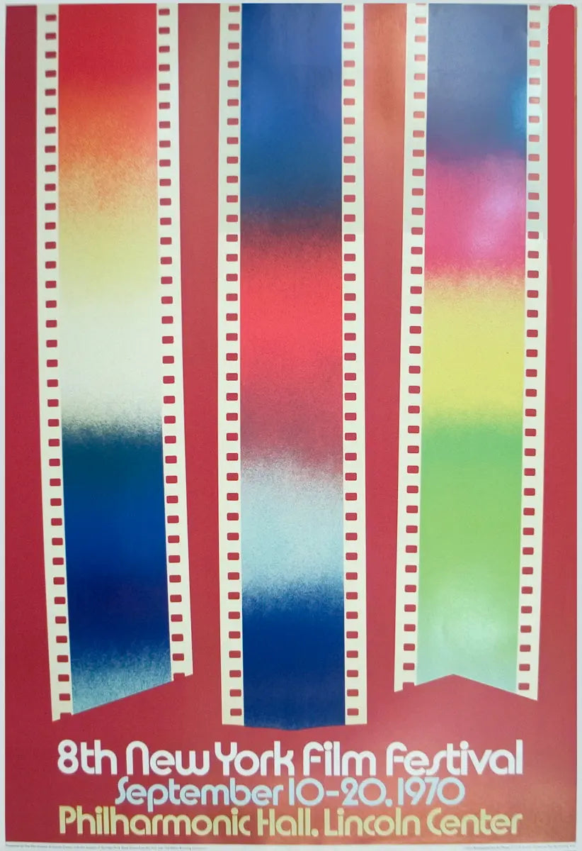 James Rosenquist lithograph poster for the 8th New York Film Festival 1970, featuring bold abstract artwork.