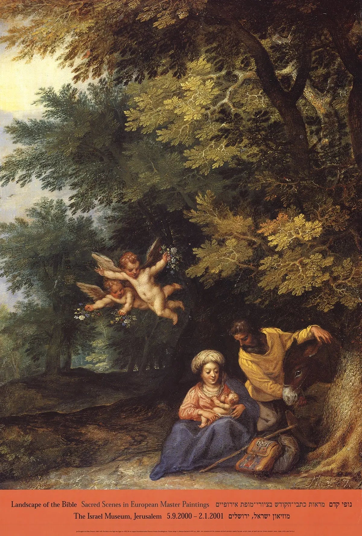 Jan Brueghel The Rest on the Flight into Egypt poster featuring detailed classical artwork and serene biblical scene.