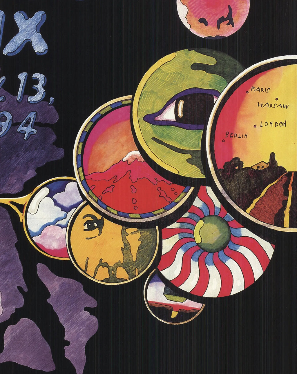 Jan Sawka signed limited edition lithograph poster from Auction XIX 1994, featuring vibrant artwork by the artist.