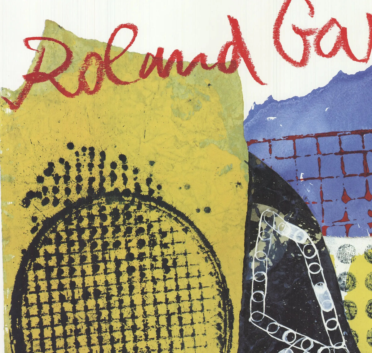 Original Jan Voss lithograph poster of Roland Garros 1992 French Open, featuring abstract artistic design and vibrant colors.