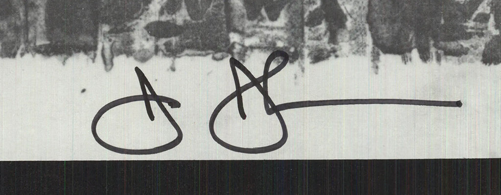 Jasper Johns signed Alphabets 1987 original offset lithograph art poster showing colorful alphabet design by the artist.