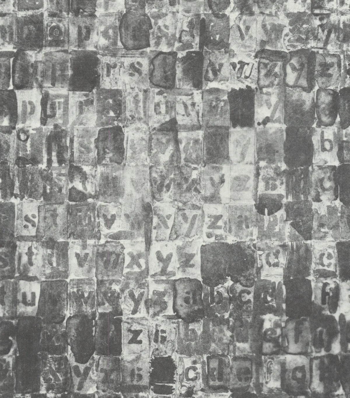 Jasper Johns signed Alphabets 1987 original offset lithograph art poster featuring colorful alphabet designs.