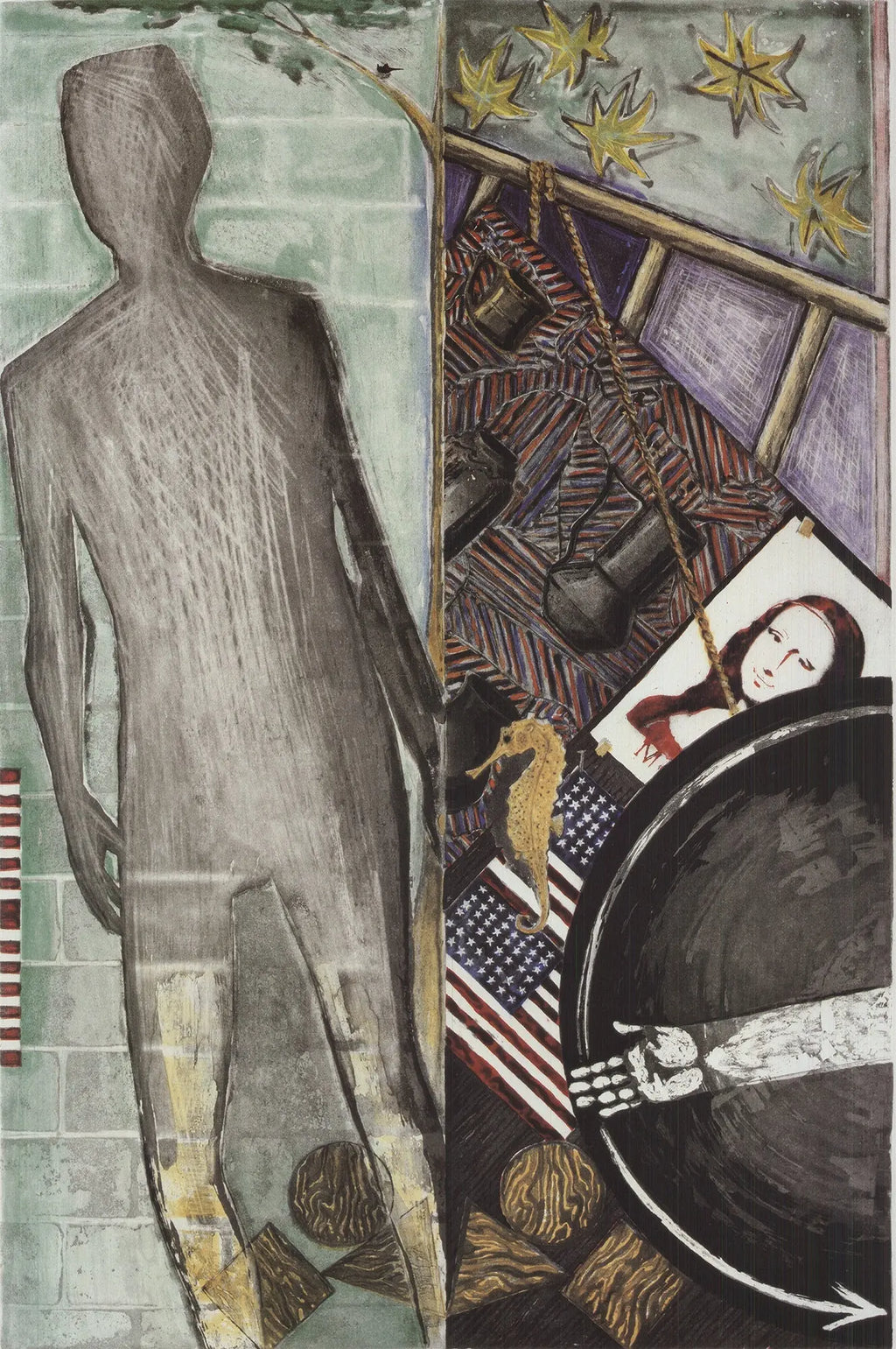 Jasper Johns Summer 1987 original offset lithograph poster from 1991 exhibition, featuring abstract art in bold colors.