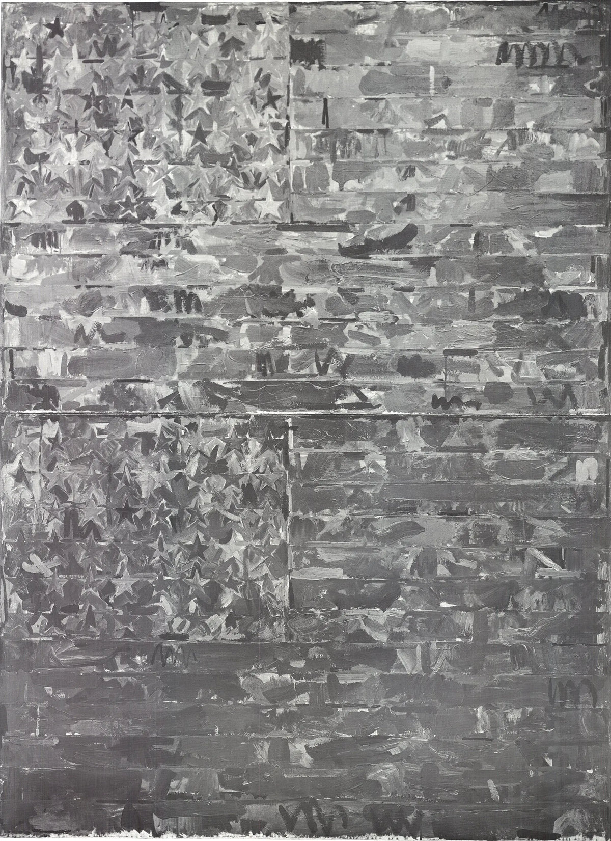 Jasper Johns Two Flags 1969 original exhibition offset lithograph poster showing two American flags by Jasper Johns.