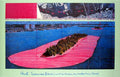 Christo Surrounded Islands 1983 original offset lithograph exhibition poster featuring colorful artwork by Javacheff Christo.