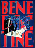 Original 1990 Benedictine Liqueur poster by Javier Mariscal, French serigraph artwork featuring vibrant colors and detailed design.