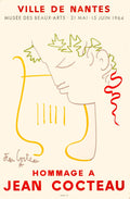 Original 1964 Jean Cocteau homage lithograph exhibition poster featuring artwork by Jean Cocteau.