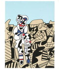 Abstract serigraph art print by Jean Dubuffet titled "Inspection of the Territory" from 1974, featuring bold, textured abstract design.
