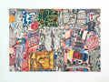 Jean Dubuffet Mele Moments 1976 offset lithograph art print poster, colorful abstract artwork by Jean Dubuffet.