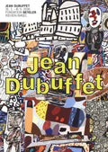 Offset lithograph poster of Jean Dubuffet's Mele Moments 2016 exhibition, featuring abstract artwork and vibrant colors.