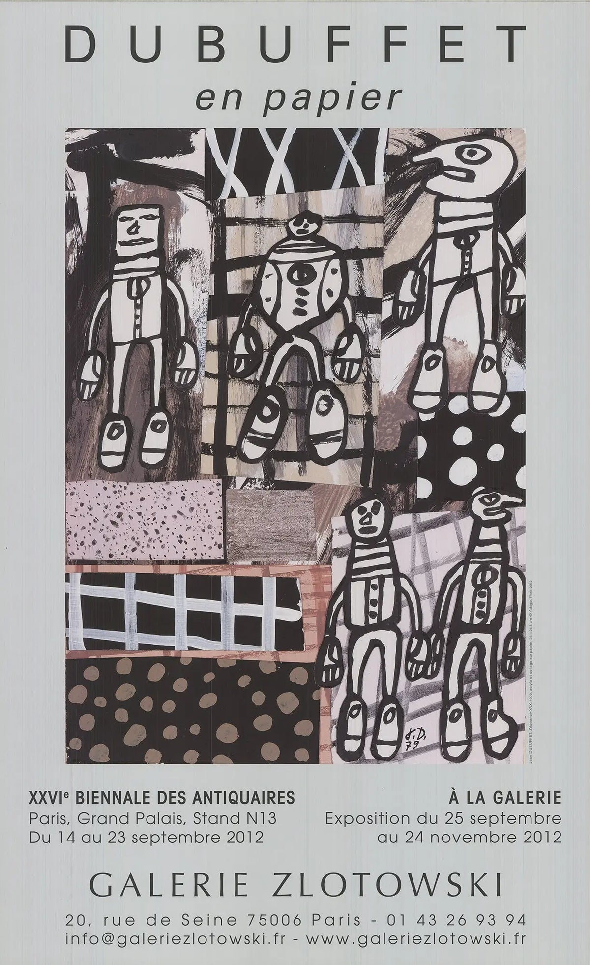Limited edition Jean Dubuffet Sequence XXX 2012 offset lithograph poster featuring abstract artwork on paper background.