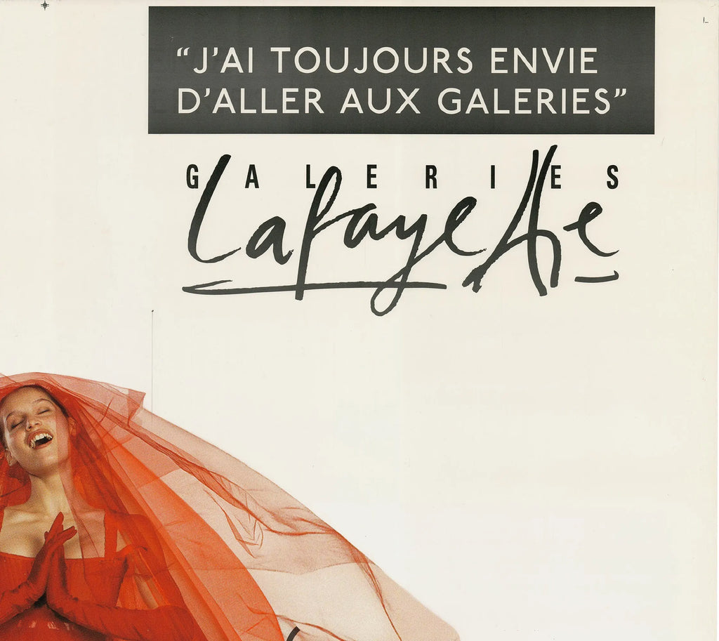 Large offset lithograph poster by Jean-Paul Goude for Galeries Lafayette Ouii 2001, featuring vibrant, artistic visuals.