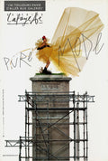 Jean-Paul Goude lithograph exhibition poster from Galeries Lafayette Pure Mode 2001, showcasing vibrant artwork and bold design.