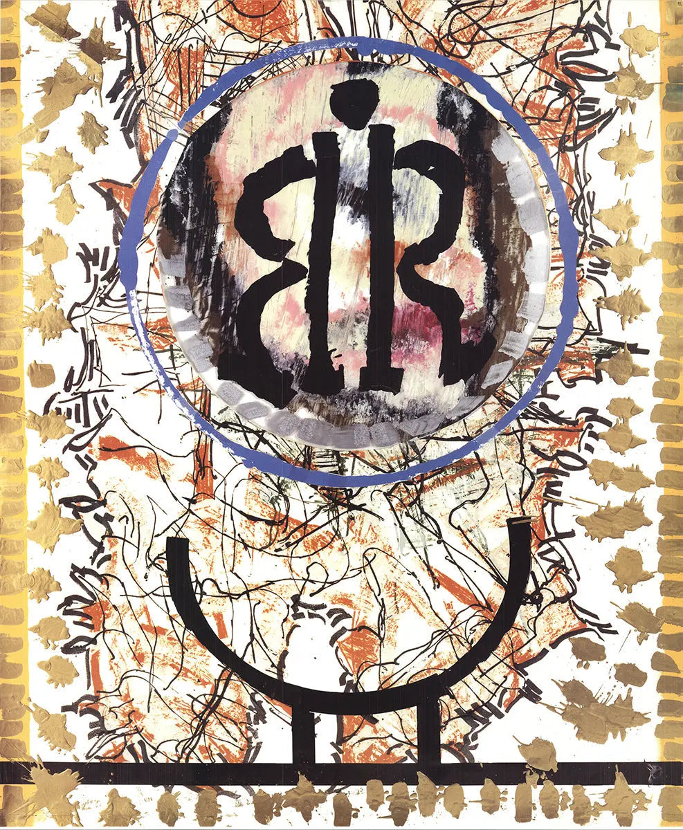 Jean-Paul Riopelle Yesterday and Today 1990 Galerie Maeght exhibition poster showing abstract artwork by the artist.