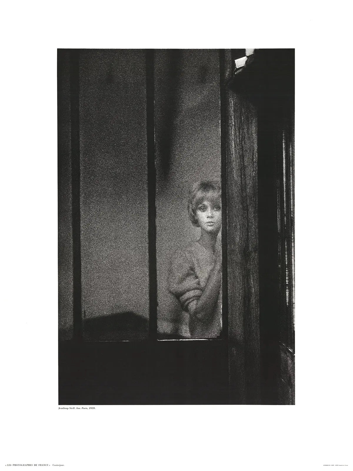 Jeanloup Sieff Ina en Contrejour 1994 offset lithograph art poster showcasing a striking black-and-white photographic portrait.