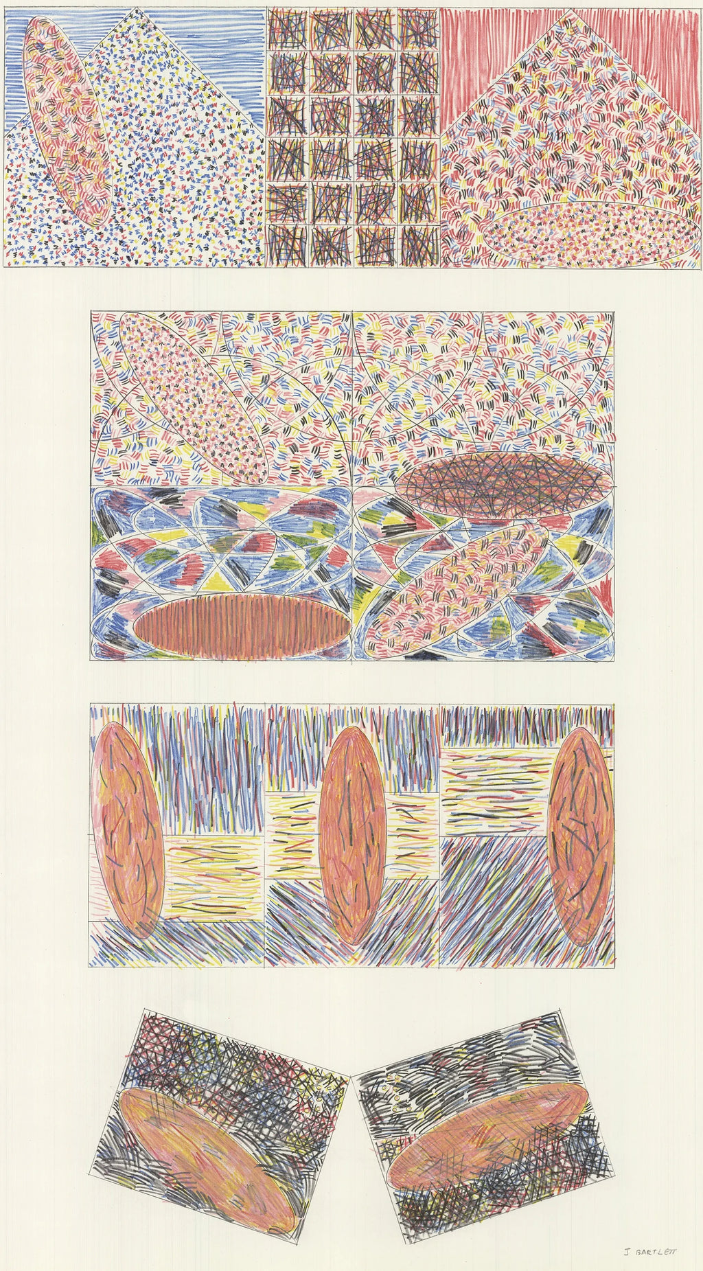 Original Jennifer Bartlett American Dance Festival 1978 offset lithograph poster featuring abstract artwork and bold colors.