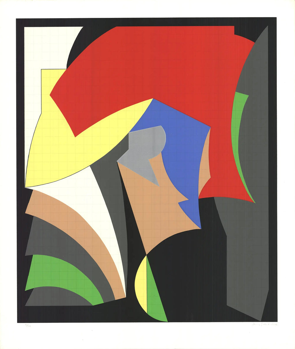 Jeremy Gilbert-Rolf signed serigraph titled "Live From Lincoln Center 1983" featuring vibrant abstract artwork by the artist.