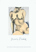 Jim Dine Galerie 33 vintage 1984 serigraph exhibition art poster featuring bold, abstract designs by the renowned artist.