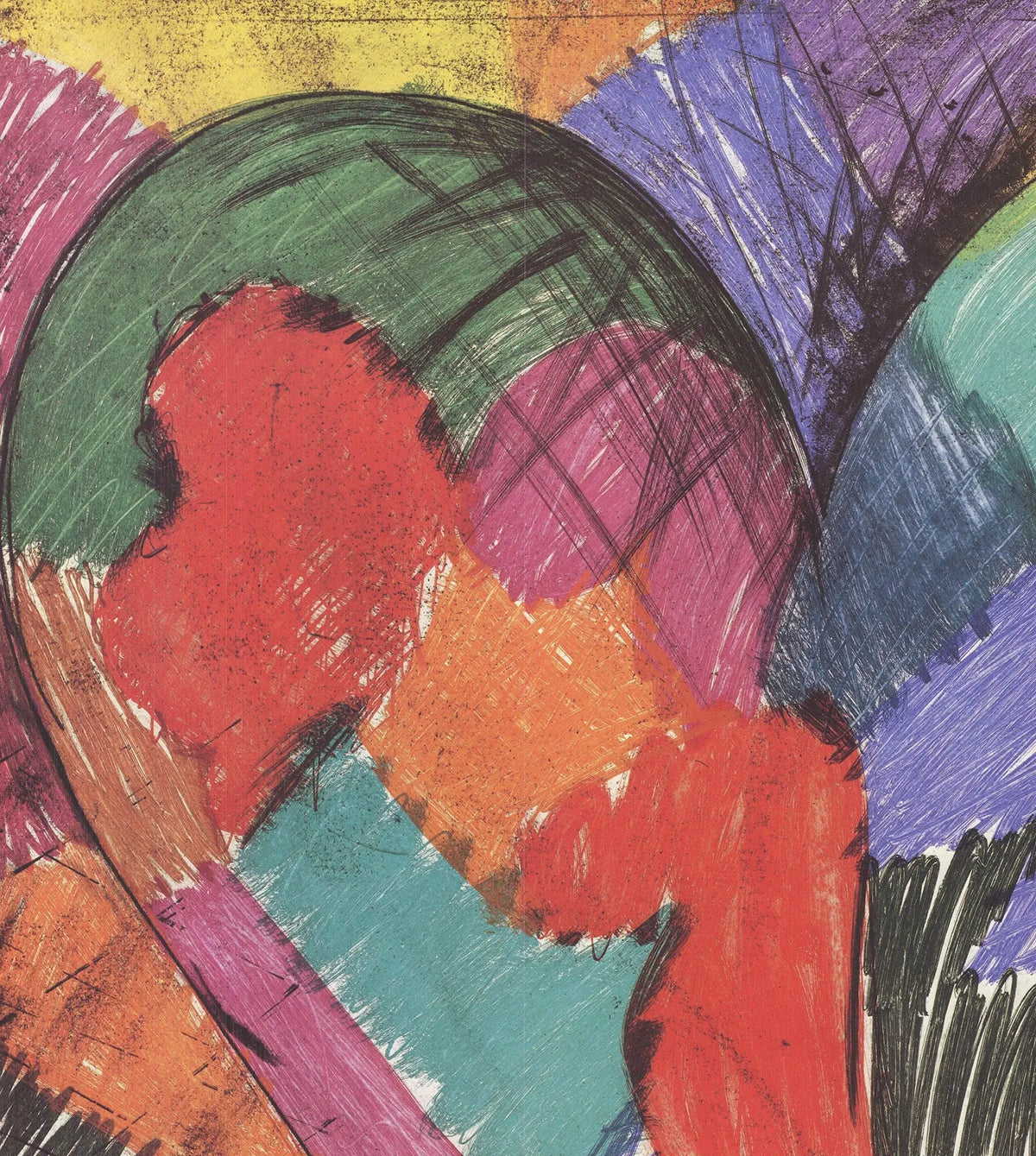 Jim Dine 1984 Heart Motif offset lithograph poster featuring monotypes and gravures with bold red heart design.